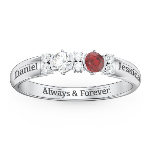 Twin Circular Half Bezel Twin Accent Ring
