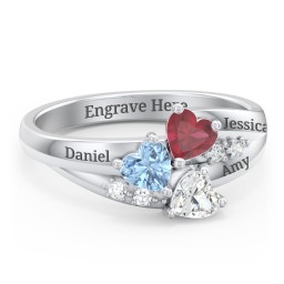 Heart Cluster Ring with Accents