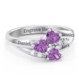 Heart Cluster Ring with Accents