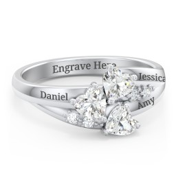 Heart Cluster Ring with Accents