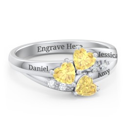 Heart Cluster Ring with Accents