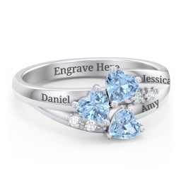 Heart Cluster Ring with Accents