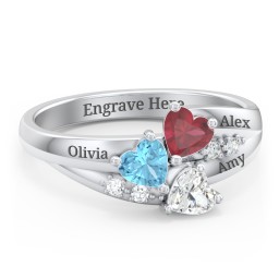 Heart Cluster Ring with Accents