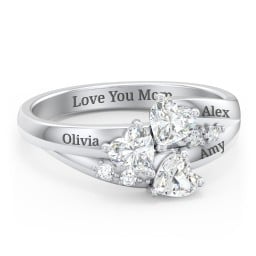 Heart Cluster Ring with Accents