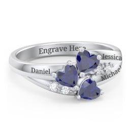 Heart Cluster Ring with Accents