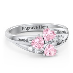 Heart Cluster Ring with Accents