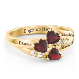 Heart Cluster Ring with Accents