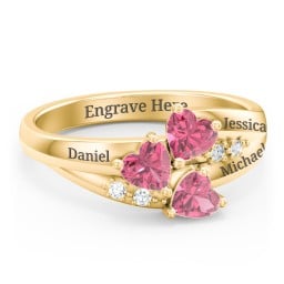 Heart Cluster Ring with Accents