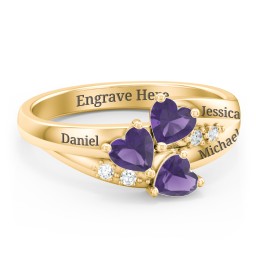 Heart Cluster Ring with Accents