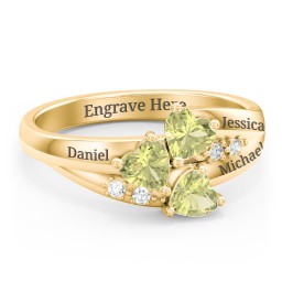 Heart Cluster Ring with Accents