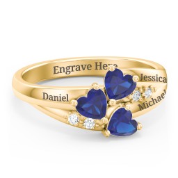 Heart Cluster Ring with Accents