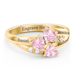 Heart Cluster Ring with Accents