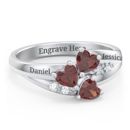 Heart Cluster Ring with Accents