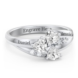 Heart Cluster Ring with Accents