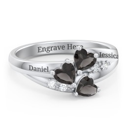 Heart Cluster Ring with Accents