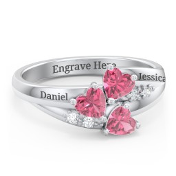 Heart Cluster Ring with Accents