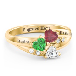 Heart Cluster Ring with Accents