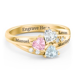 Heart Cluster Ring with Accents