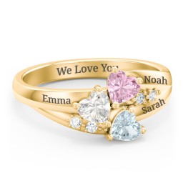 Heart Cluster Ring with Accents