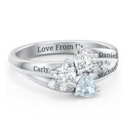 Heart Cluster Ring with Accents