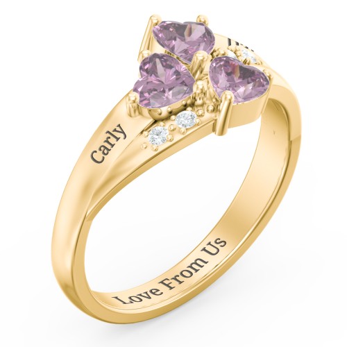 Heart Cluster Ring with Accents