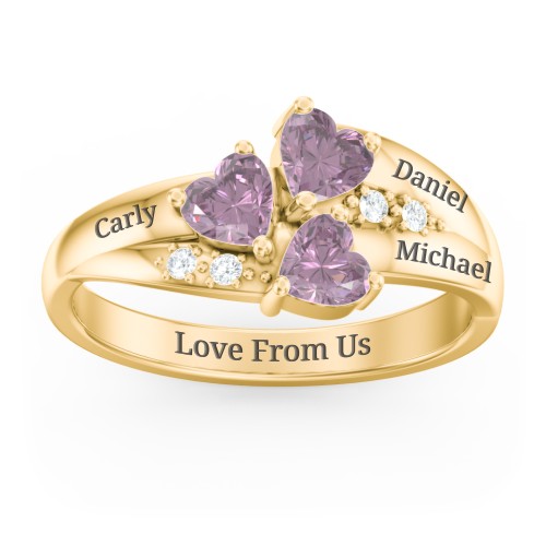 Heart Cluster Ring with Accents