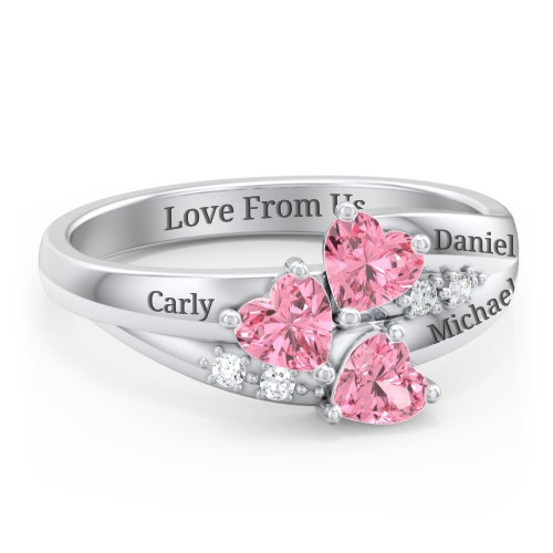 Heart Cluster Ring with Accents