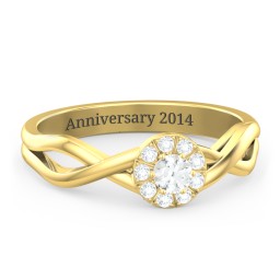 Braided Floral Cluster Ring