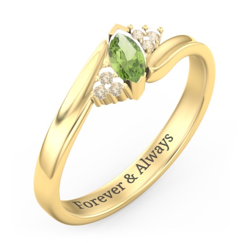 Twisted Marquise Ring with Shoulder Accents