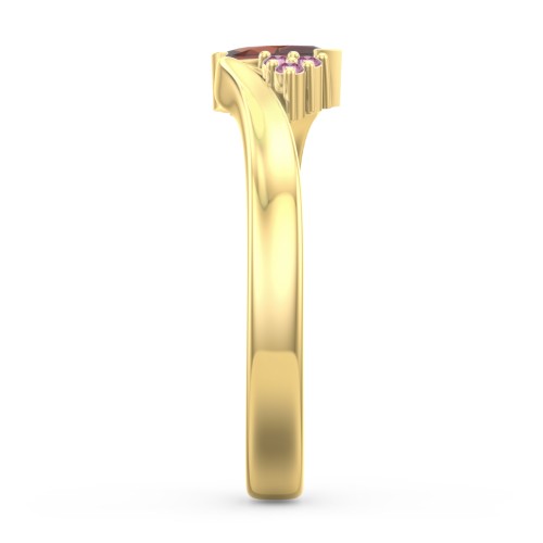 Twisted Marquise Ring with Shoulder Accents