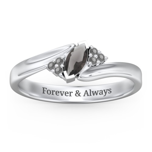 Twisted Marquise Ring with Shoulder Accents