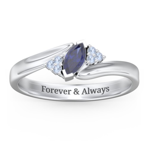 Twisted Marquise Ring with Shoulder Accents