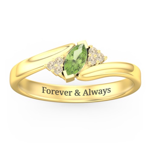 Twisted Marquise Ring with Shoulder Accents