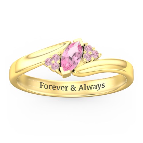 Twisted Marquise Ring with Shoulder Accents