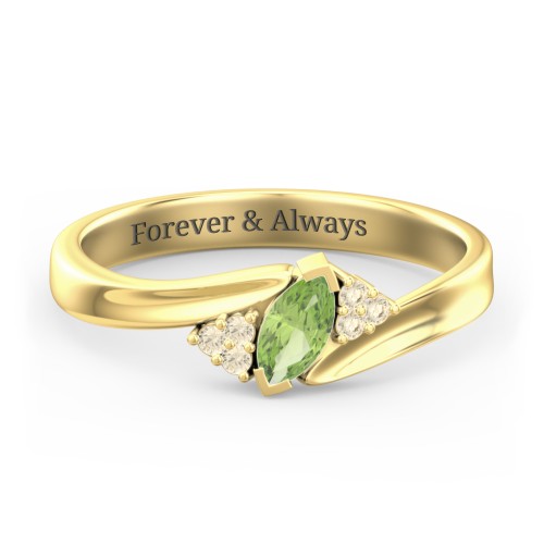 Twisted Marquise Ring with Shoulder Accents