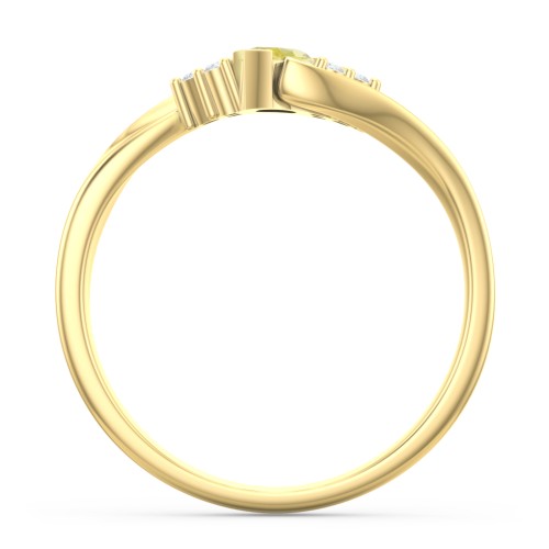 Twisted Marquise Ring with Shoulder Accents – 18K Gold Plated Silver with Citrine and White Premium Zirconia