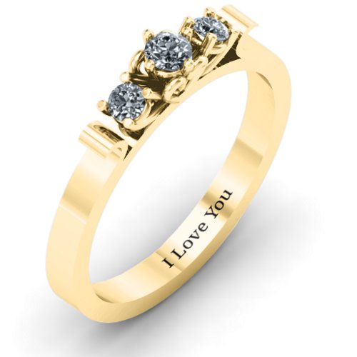 3-Stone Ring with Heart Gallery