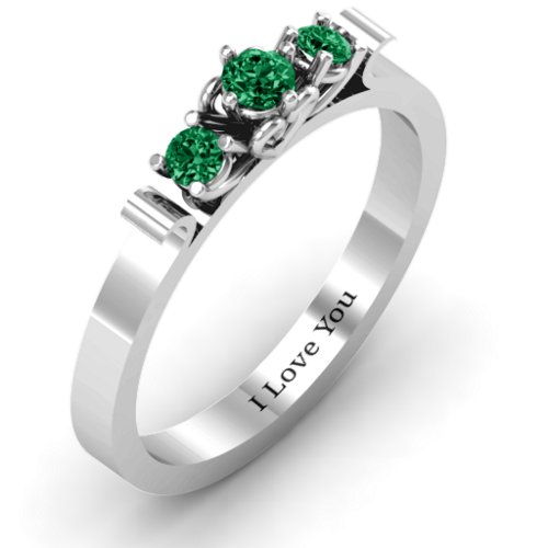 3-Stone Ring with Heart Gallery