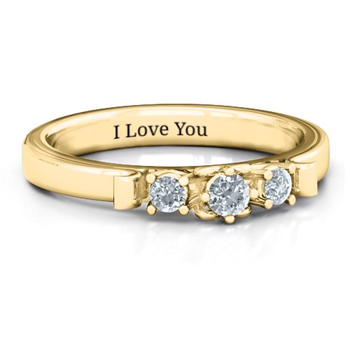 3-Stone Ring with Heart Gallery