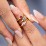 Narrow Heart Ring with Shoulder Accents – 10K Rose Gold with Pink Tourmaline and White Premium Zirconia