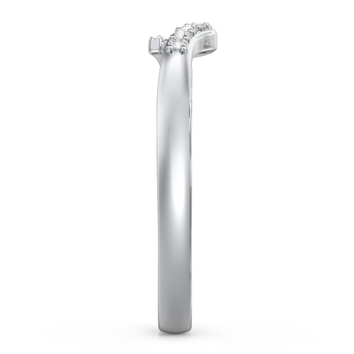 Wave Band Ring with Stone Accents