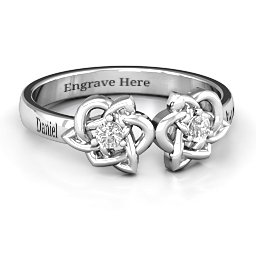 Double Celtic Gemstone Ring