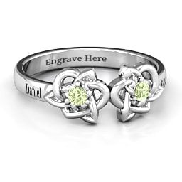 Double Celtic Gemstone Ring