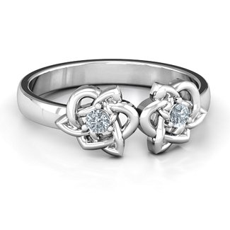Double Celtic Gemstone Ring