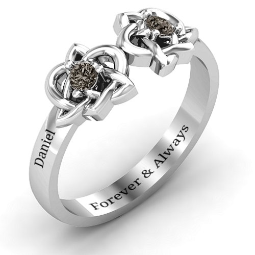 Double Celtic Gemstone Ring