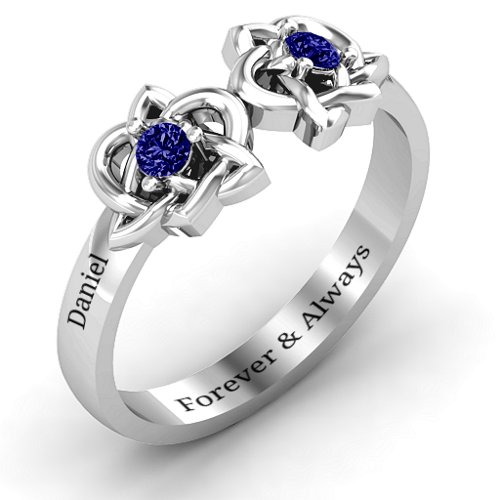 Double Celtic Gemstone Ring