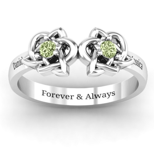 Double Celtic Gemstone Ring