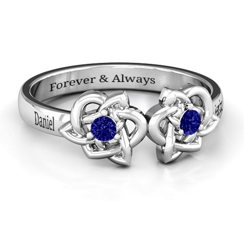 Double Celtic Gemstone Ring