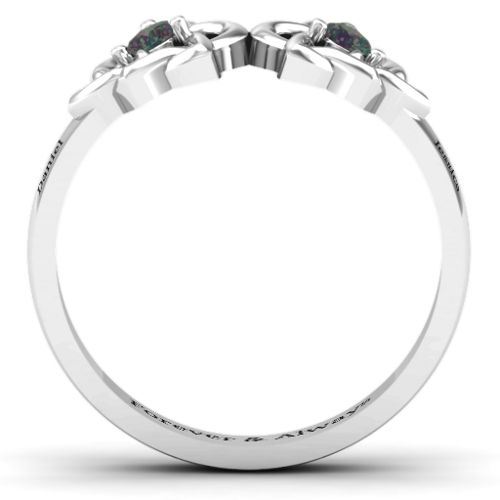 Double Celtic Gemstone Ring – Sterling Silver with Alexandrite