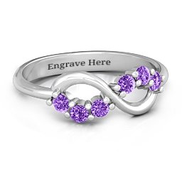 Split Infinity Ring in 925 Sterling Silver with Amethyst